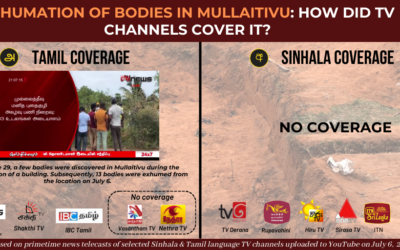 13 bodies were exhumed in Mullaitivu How did TV channels cover it?