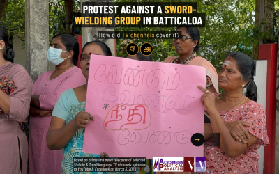 Protest against a sword-wielding group in Batticaloa