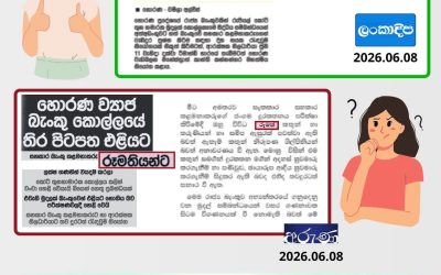 පුවතට අදාළ තොරතුරු පමණක් වාර්තා කරමු!