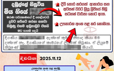 දිවි තොර කර ගැනීම් වගකීමෙන් වාර්තා කරමු