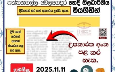 දිවි තොර කර ගැනීම් වගකීමෙන් වාර්තා කරමු!
