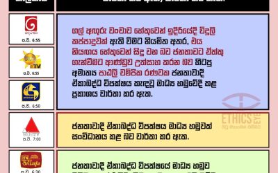 ඉදිරියේදී ඇති වීමට නියමිත විදුලි කප්පාදුවක් පිළිබඳ හිටපු අමාත්ය පාඨලී චම්පික රණවක මහතා ජනතාවාදී ඒකාබද්ධ විපක්ෂය කැඳවූ මාධ්ය හමුවේදී අදහස් දැක්වීය.