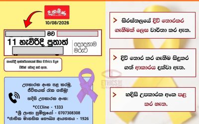 දිවි තොර කරගැනීම් වගකීමෙන් වාර්තා කරමු!